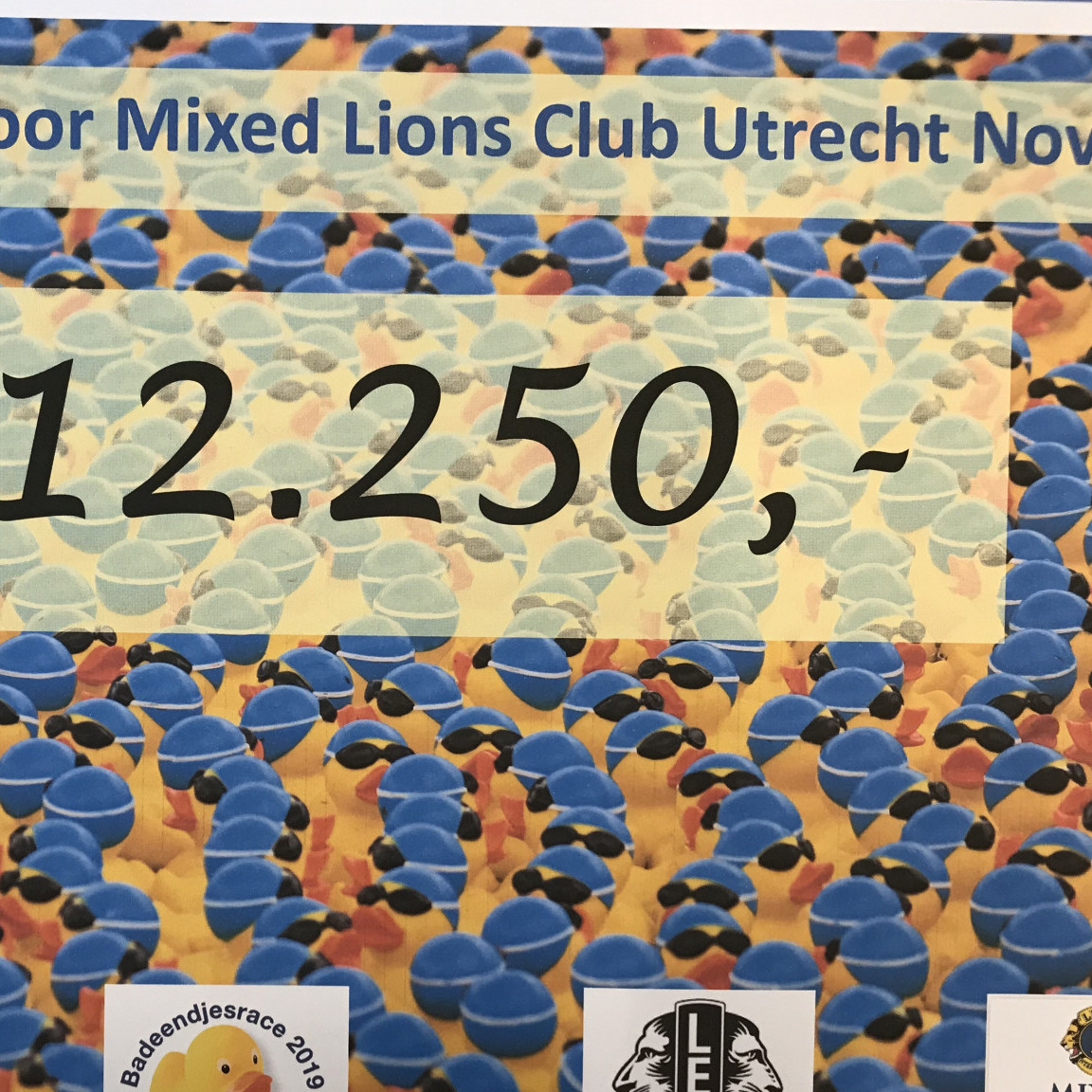 Mixed Lions Club Utrecht Novum houdt badeendjesrace